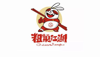 粗粮江湖卡通logo设计